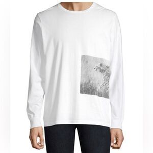 Ovadia & Sons Cheetah Photo Long-Sleeve T-Shirt MEDIUM NEW with tags